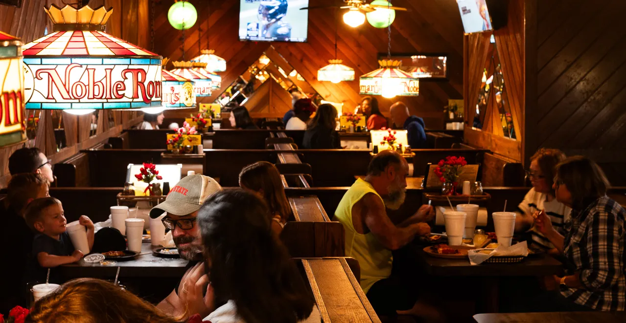 Eating at Noble Roman's