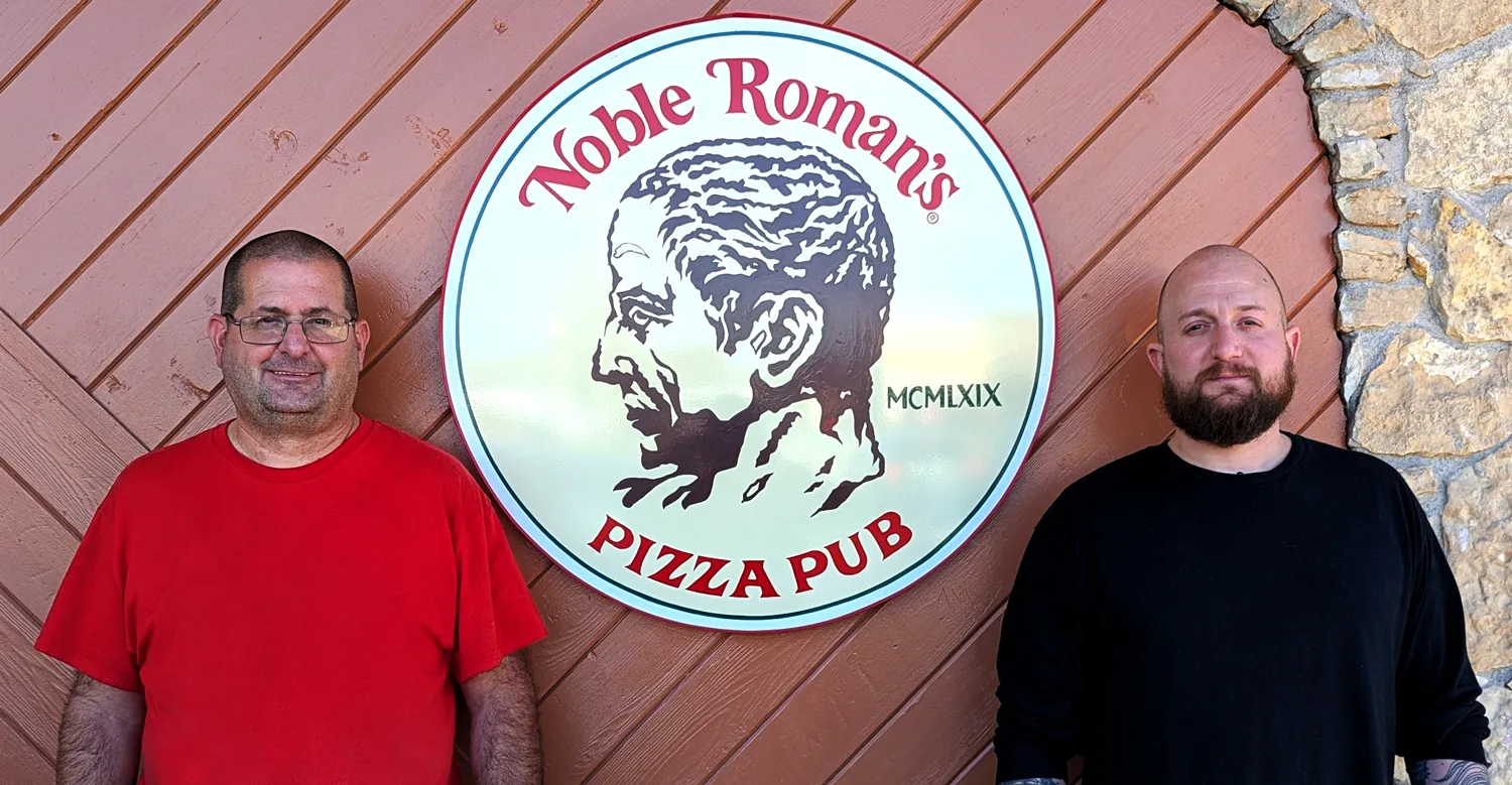 Scott and Tim, 3rd Generation Owners of The Original Noble Roman's Pizza on 10th Street in Indianapolis, IN